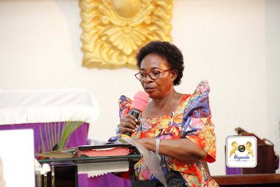 Hon. Nakate Kikomeko delivering the Katikkiro’s message Hon. Nakate Kikomeko delivering the Katikkiro’s message